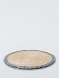 John Lewis cotton round placemat set natural indigo 35cm - British product