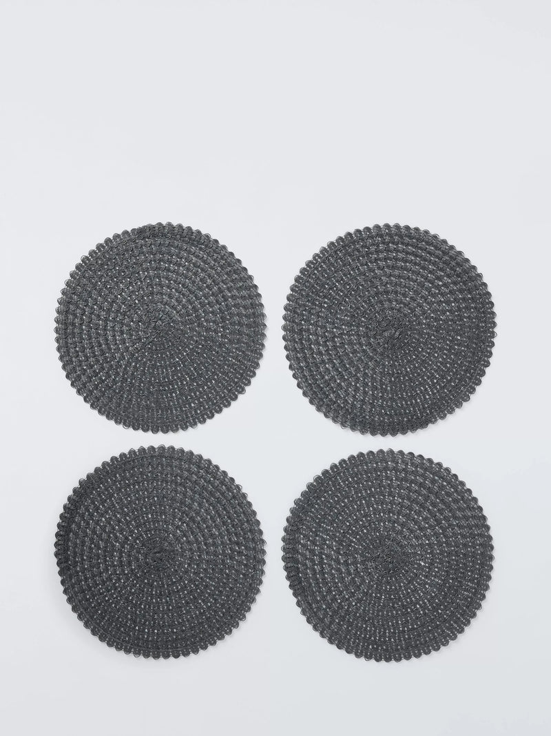 John Lewis Round Braided Scallop Edge Placemats Set of 4