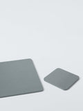 John Lewis wood veneer placemat and coaster set dark grey - British product