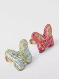 John Lewis butterfly napkin rings set of 2 blue pink, imported from the UK