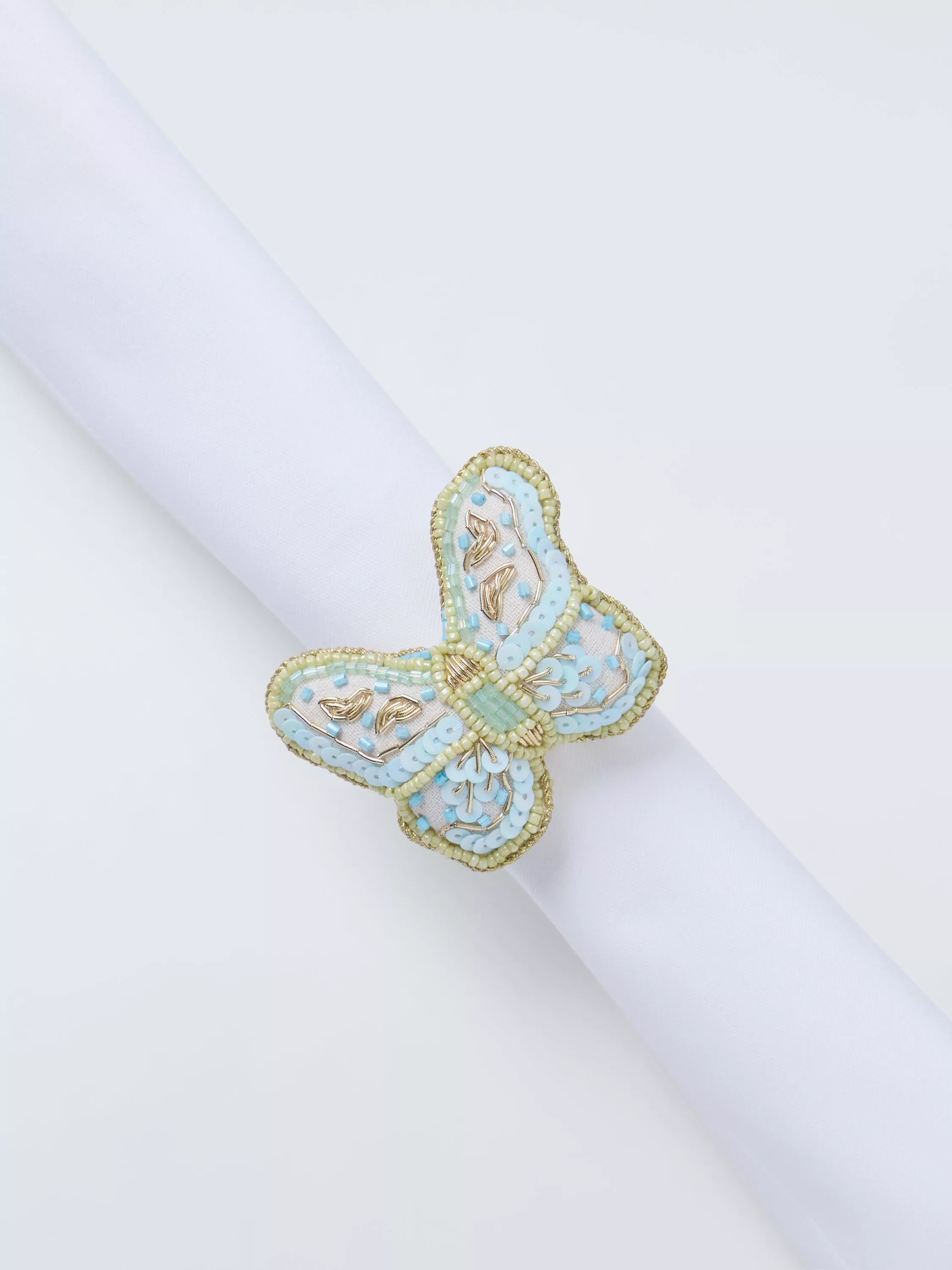 John Lewis butterfly napkin rings set of 2 blue pink, imported from the UK