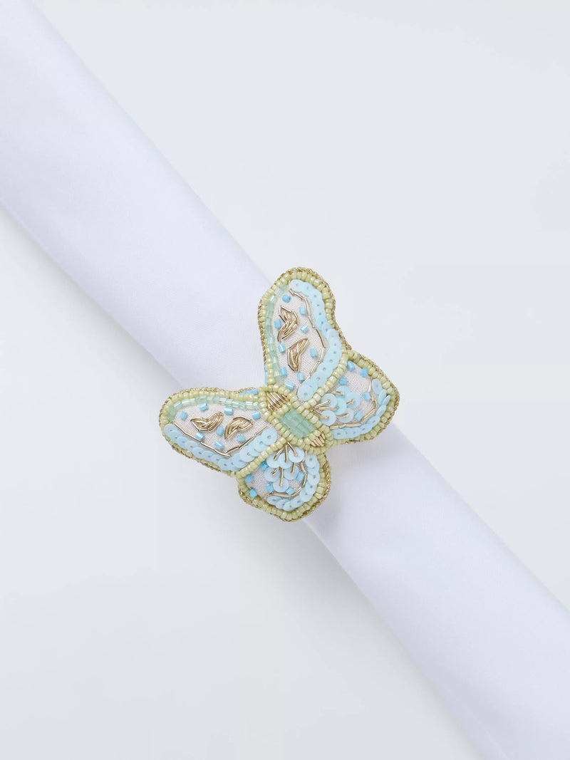John Lewis butterfly napkin rings set of 2 blue pink, imported from the UK