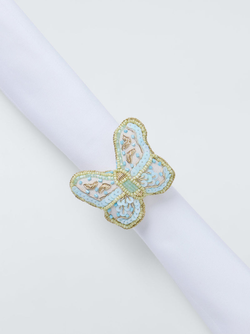 John Lewis butterfly napkin rings set of 2 blue pink, imported from the UK