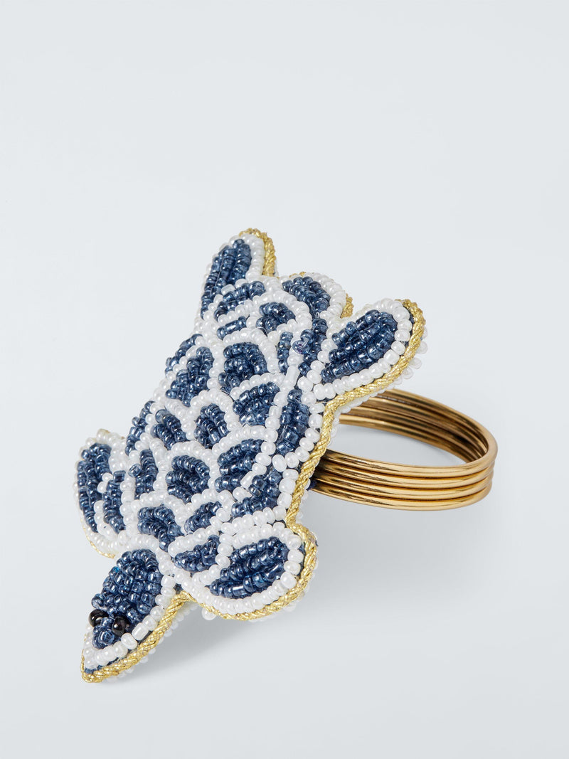John Lewis beaded turtle napkin rings blue set of 2 (British brand)