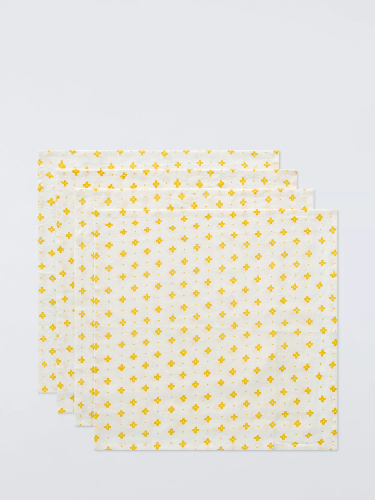 John Lewis floral cotton napkins set of 4 yellow - UK version