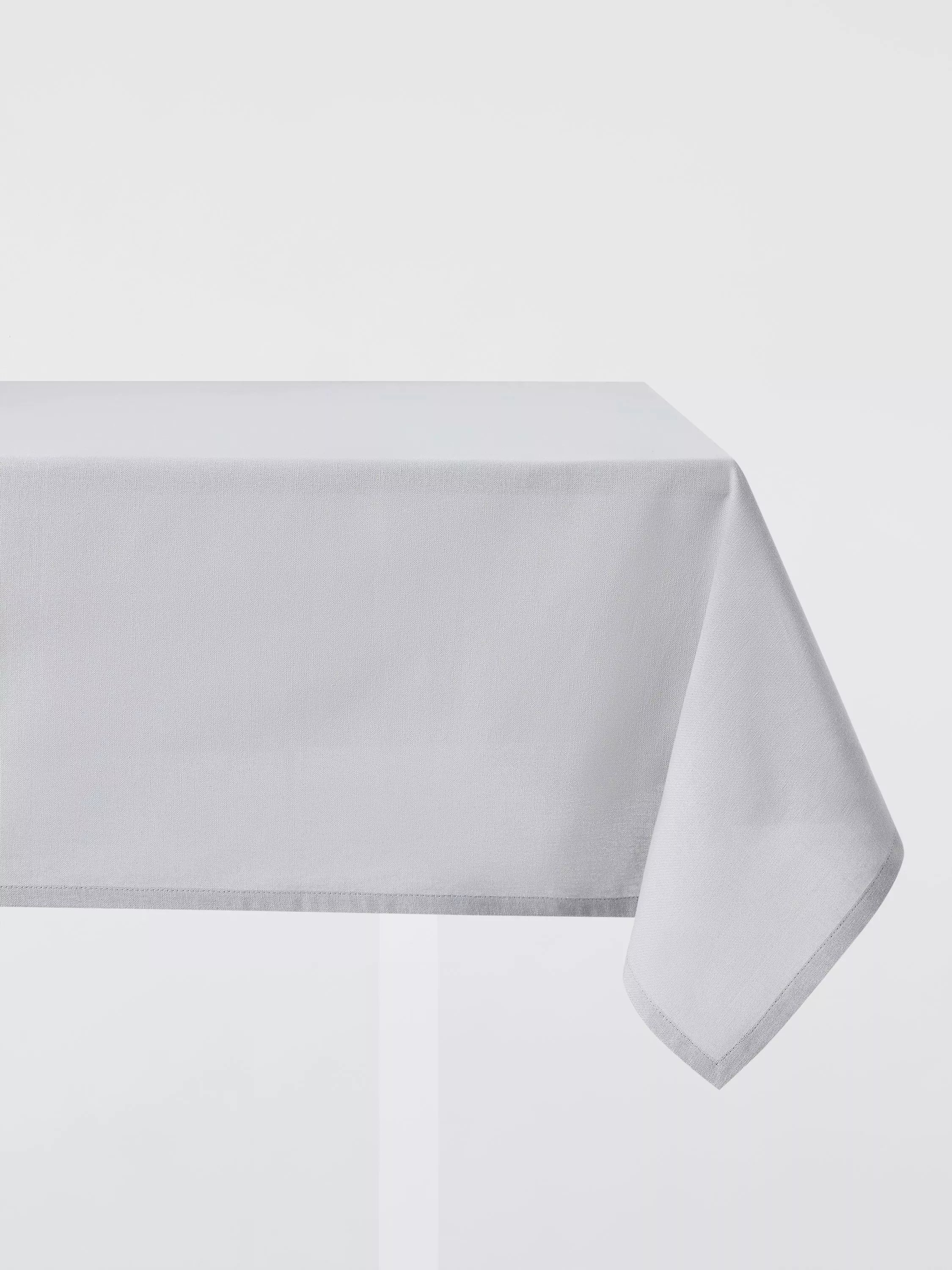 John Lewis cotton tablecloth rectangular soft grey 180x140cm, UK version