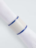 John Lewis ceramic napkin ring set of 4 white blue (British brand)