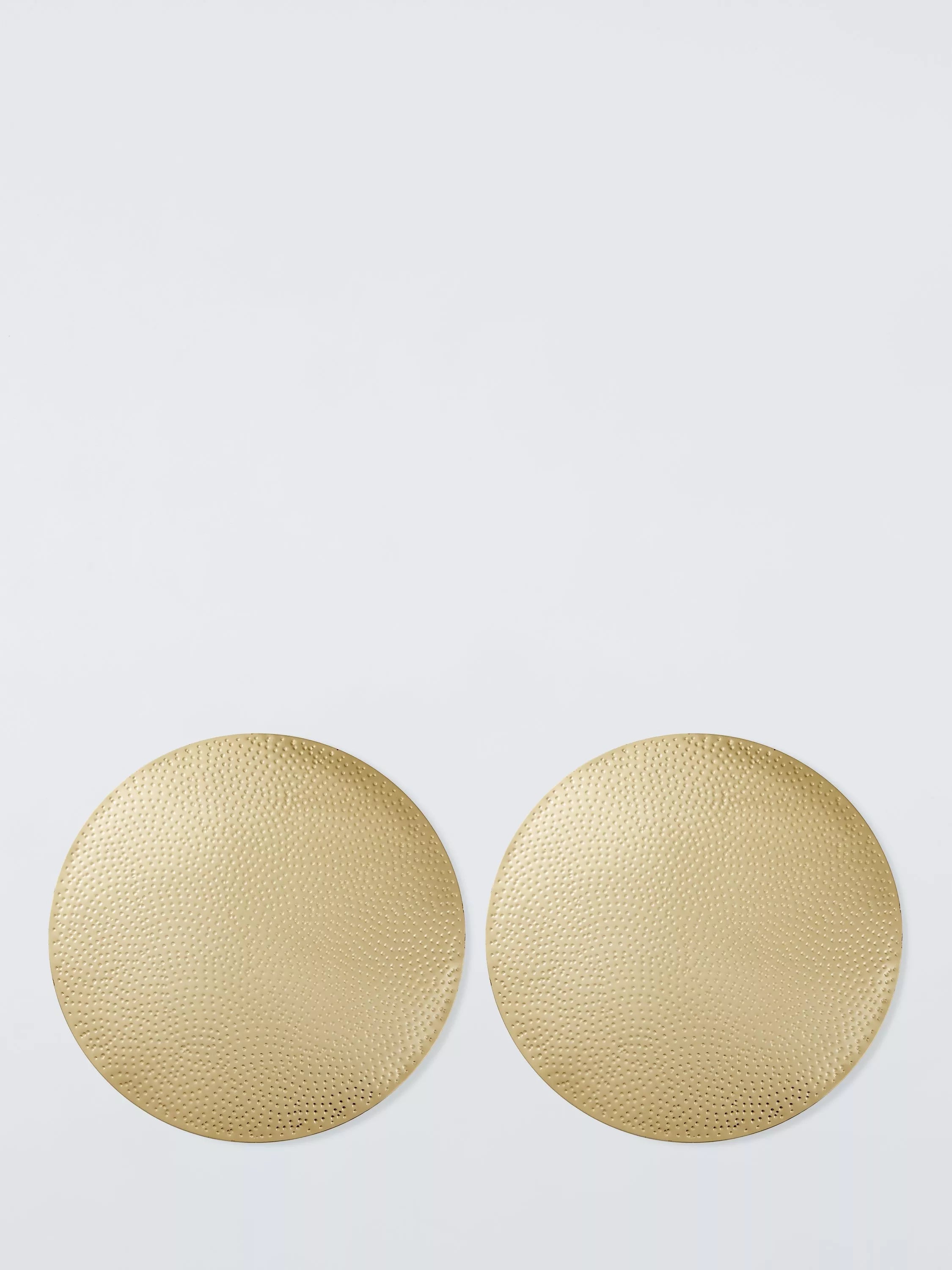 John Lewis Hammered Stainless Steel Round Placemats, Set of 2, Gold