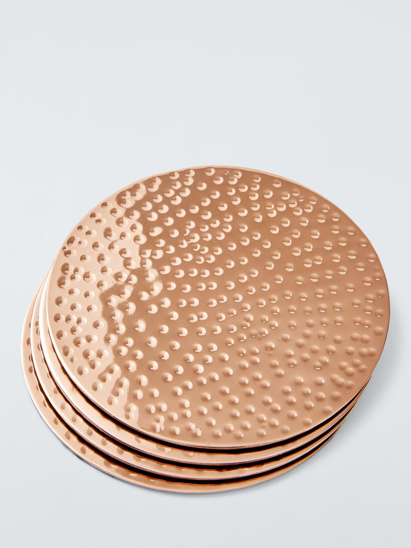 John Lewis hammered stainless coasters set of 4, imported from the UK