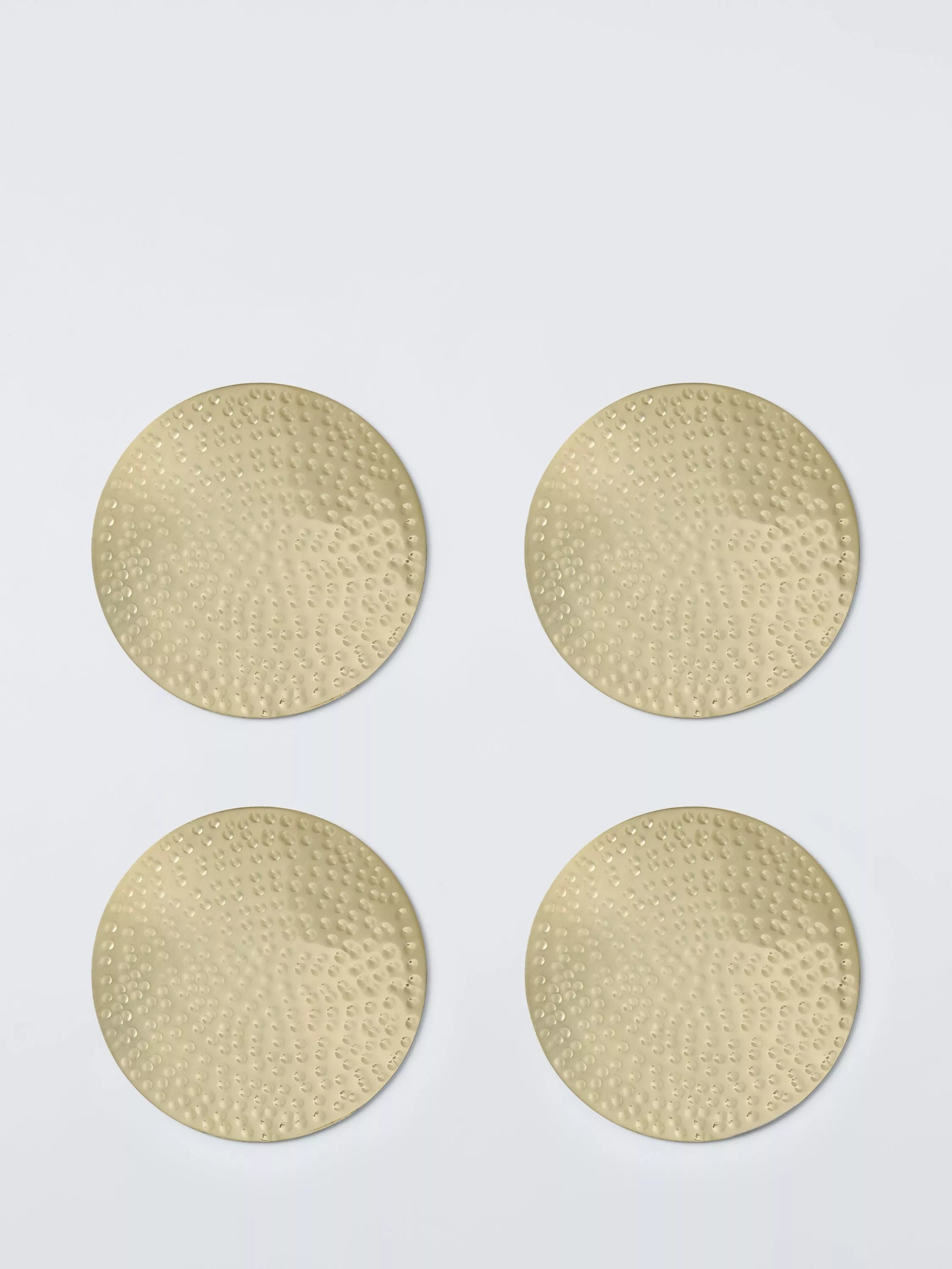 John Lewis Hammered Stainless Steel Round Coasters, Set of 4