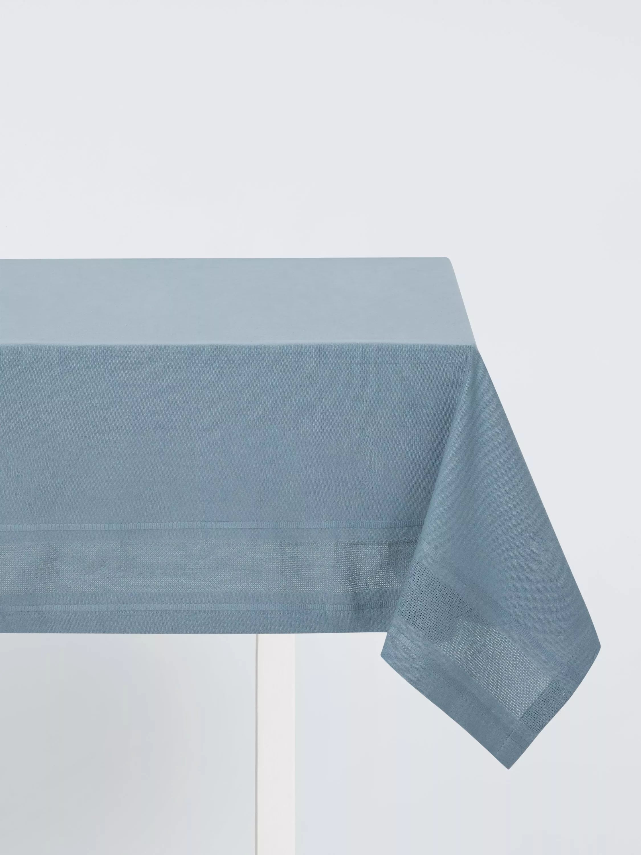 John Lewis organic cotton border tablecloth grey 180x140cm - British product