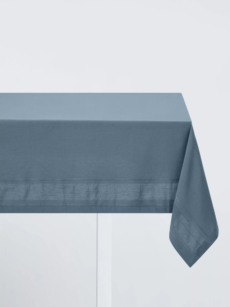 John Lewis Organic Cotton Border Tablecloth, 250 x 160cm, Grey