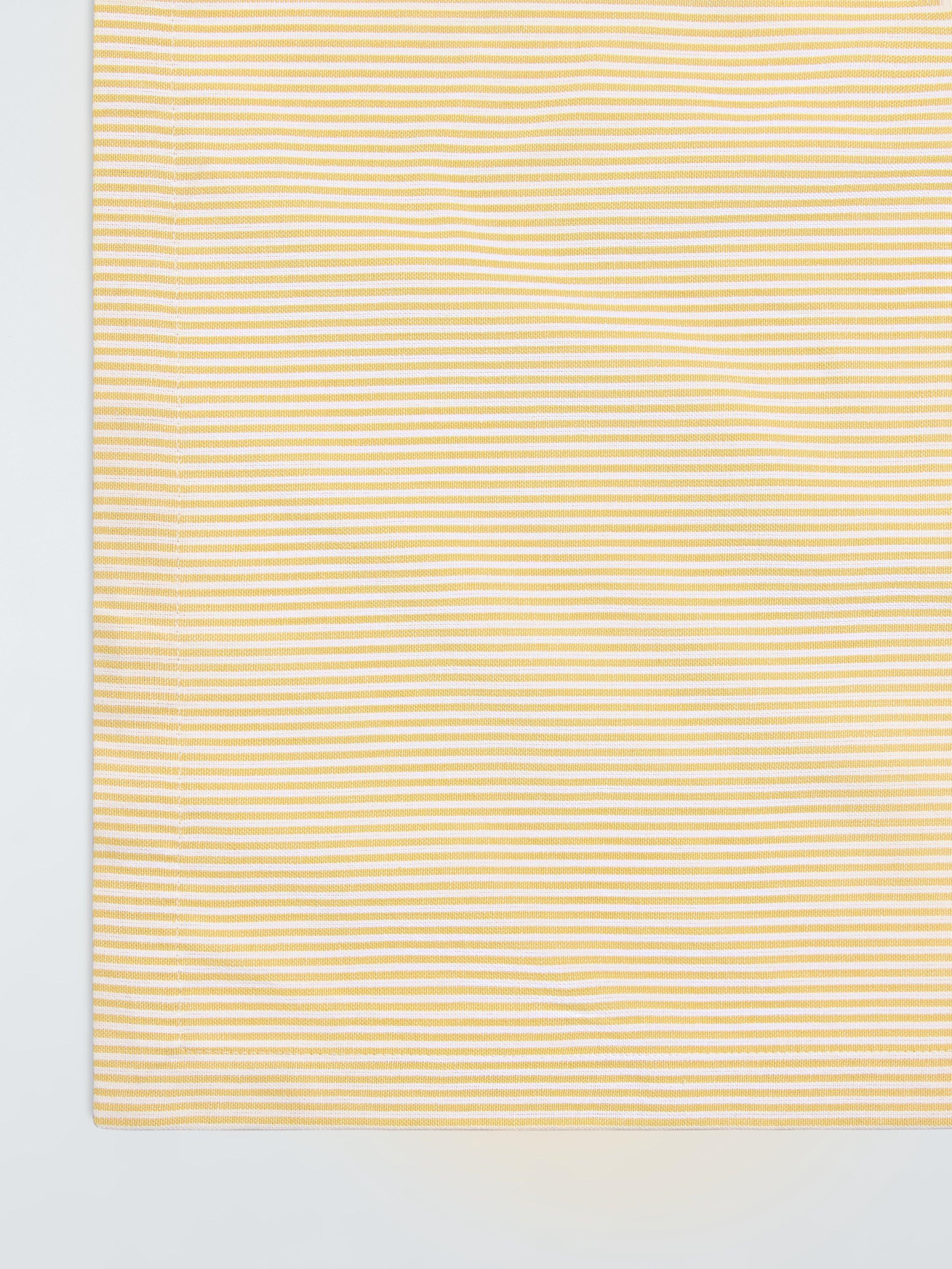John Lewis ticking stripe cotton tablecloth 180x140cm pollen yellow (British brand)