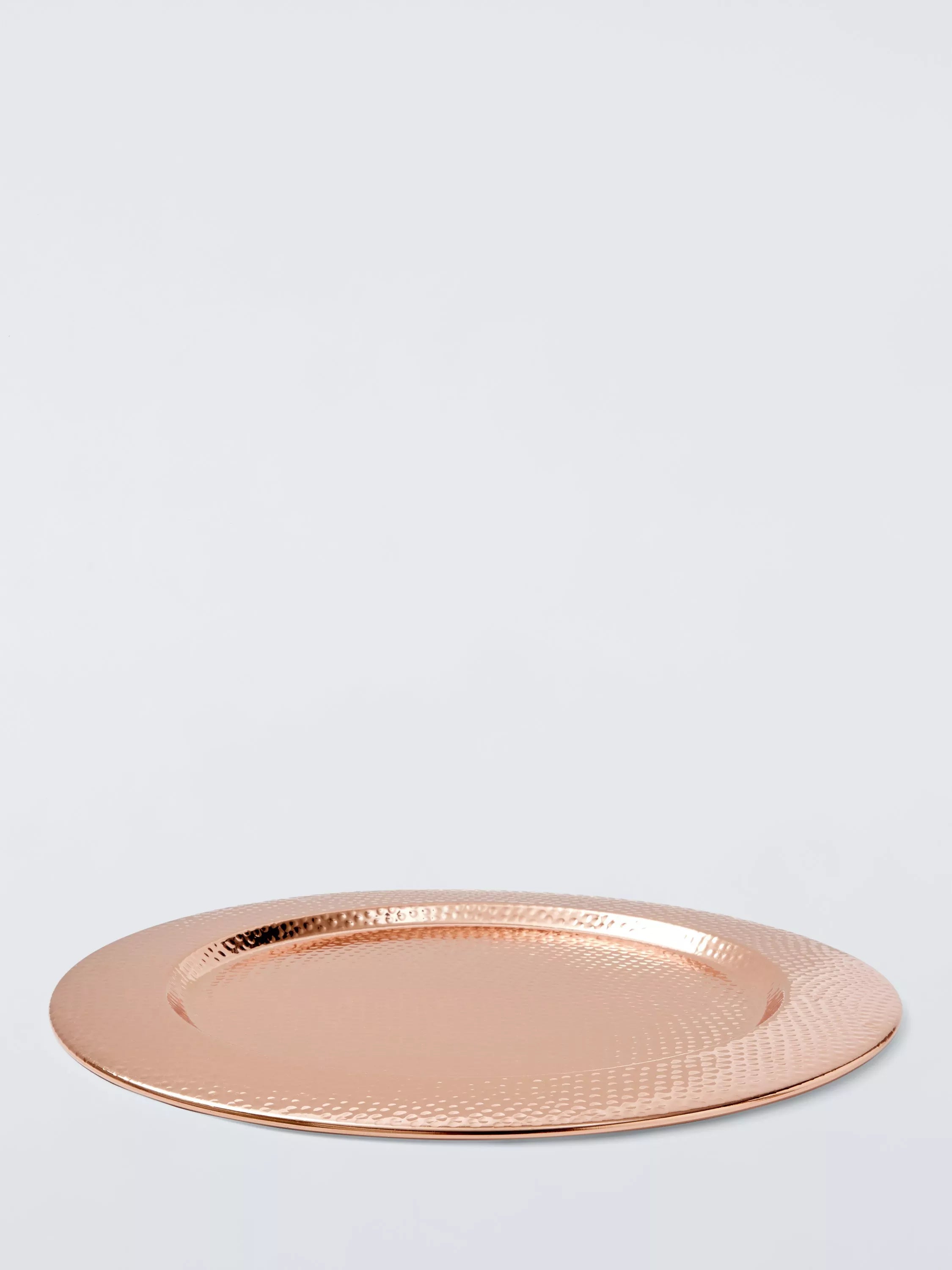 John Lewis hammered stainless steel charger plate 34cm metallic copper - British product