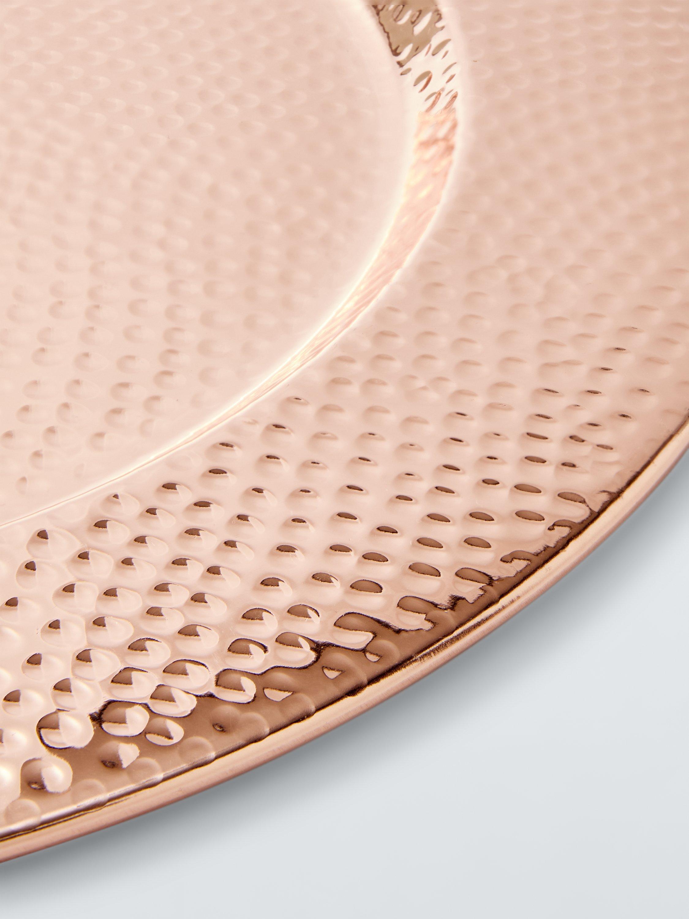 John Lewis hammered stainless steel charger plate 34cm metallic copper - British product