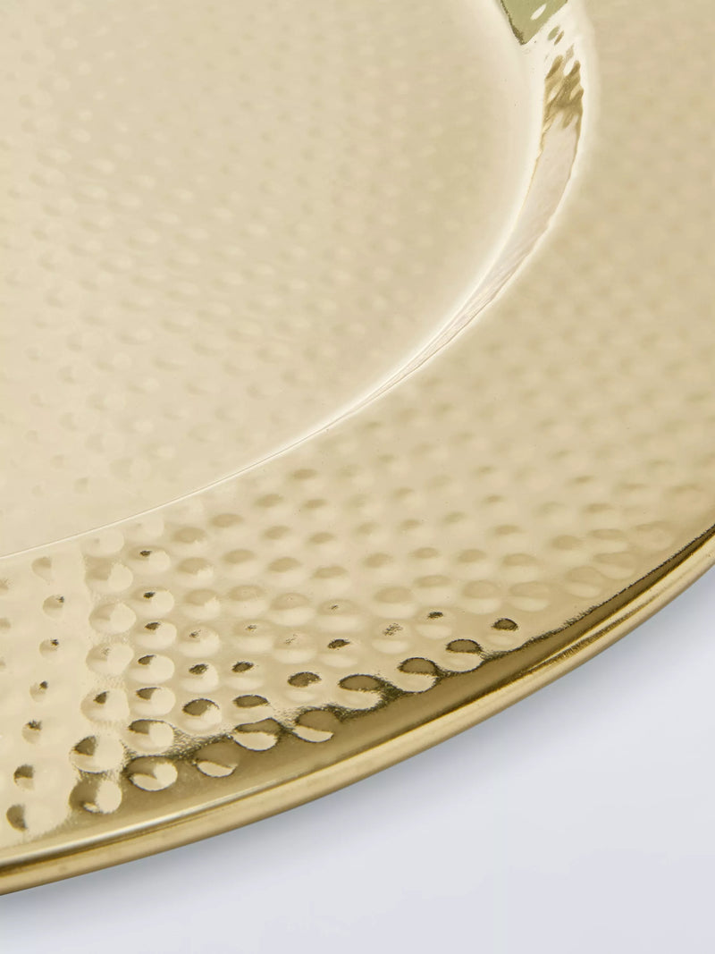 John Lewis hammered charger plate gold 34cm - British product