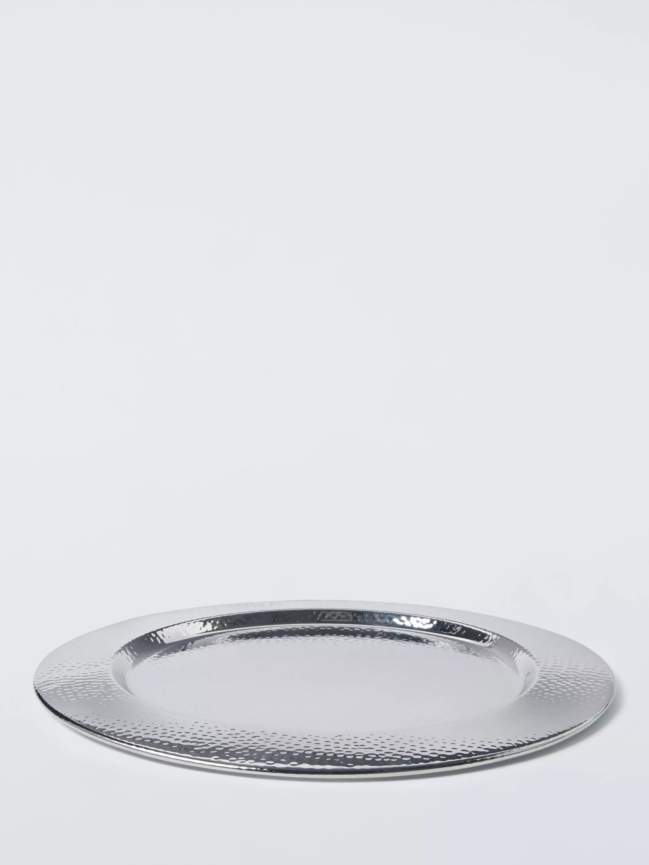 John Lewis hammered stainless steel charger plate 34cm - British product