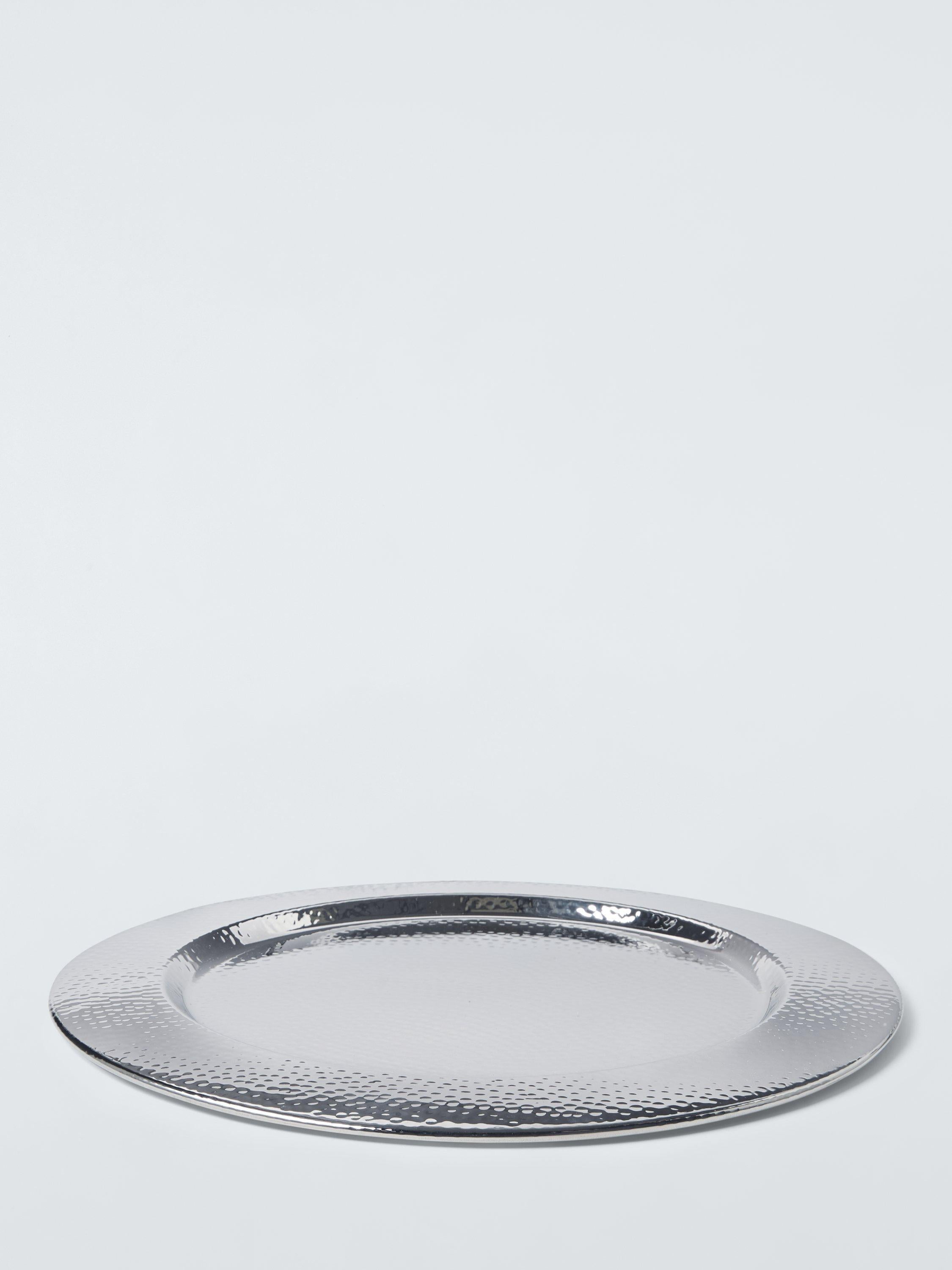 John Lewis hammered stainless steel charger plate 34cm - British product