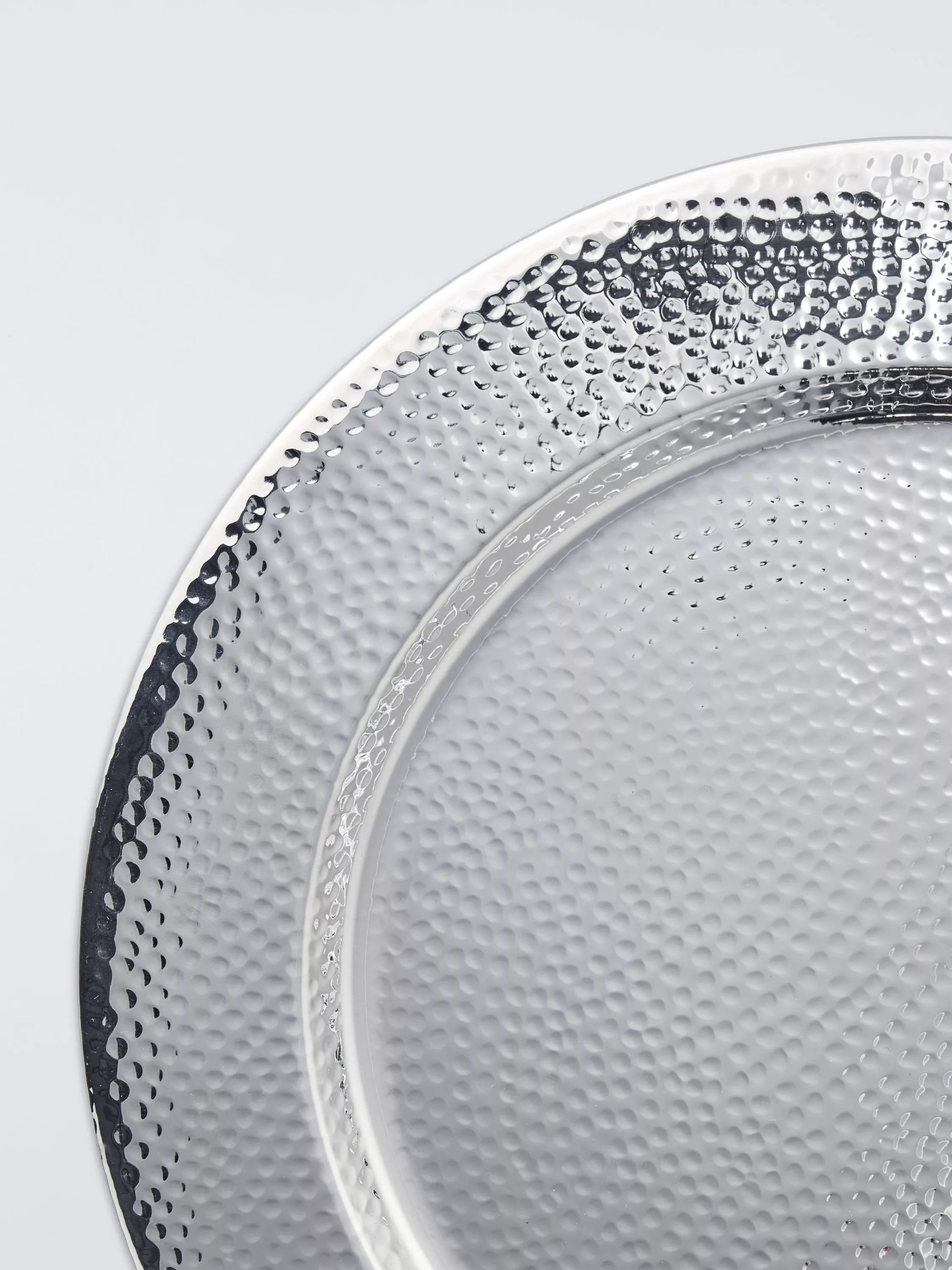 John Lewis hammered stainless steel charger plate 34cm - British product