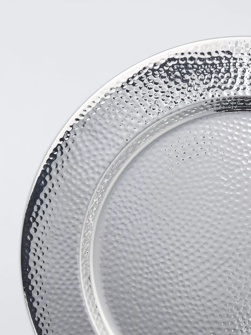 John Lewis hammered stainless steel charger plate 34cm - British product
