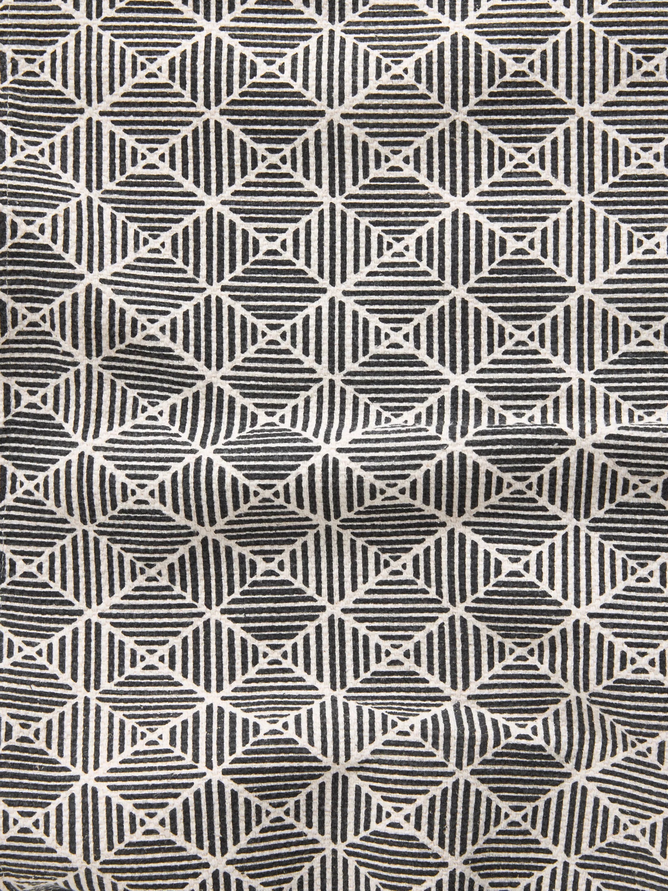 John Lewis geometric cotton table runner black white 250cm (British brand)