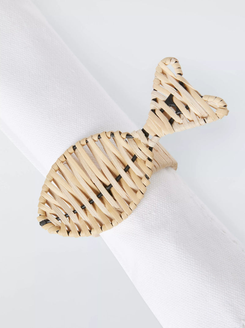 John Lewis natural rattan napkin rings, imported from the UK