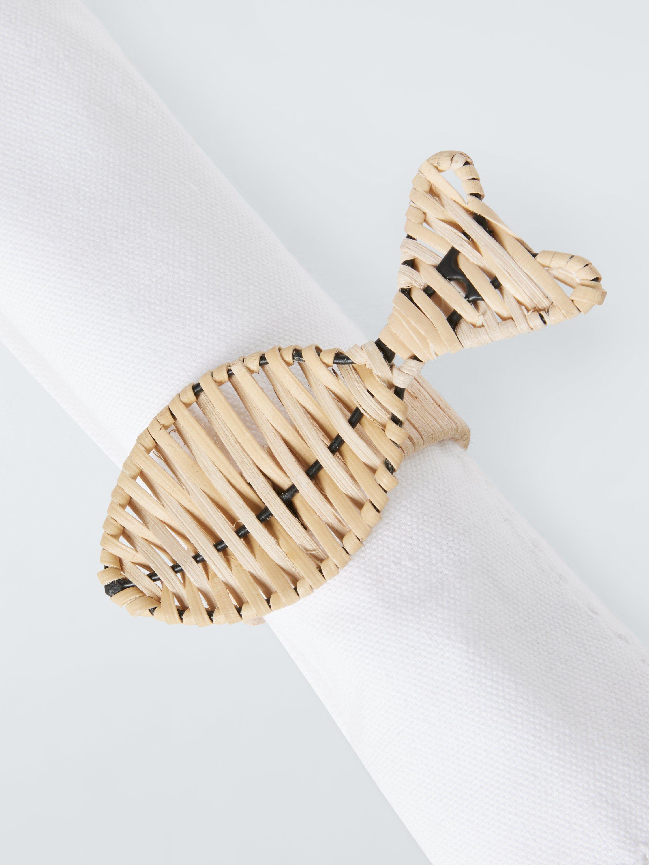 John Lewis natural rattan napkin rings, imported from the UK