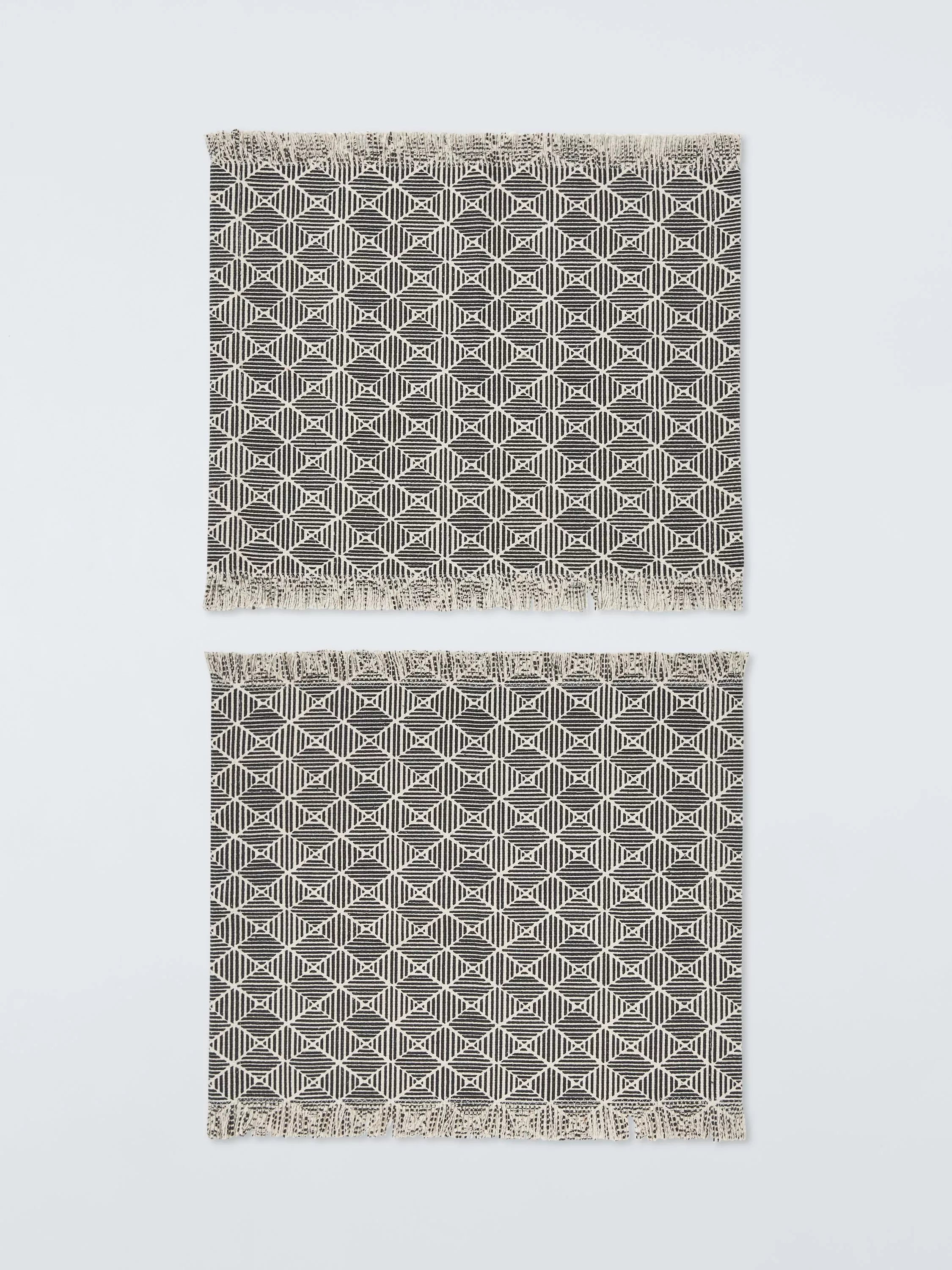 John Lewis cotton placemats set of 2 black white (British brand)