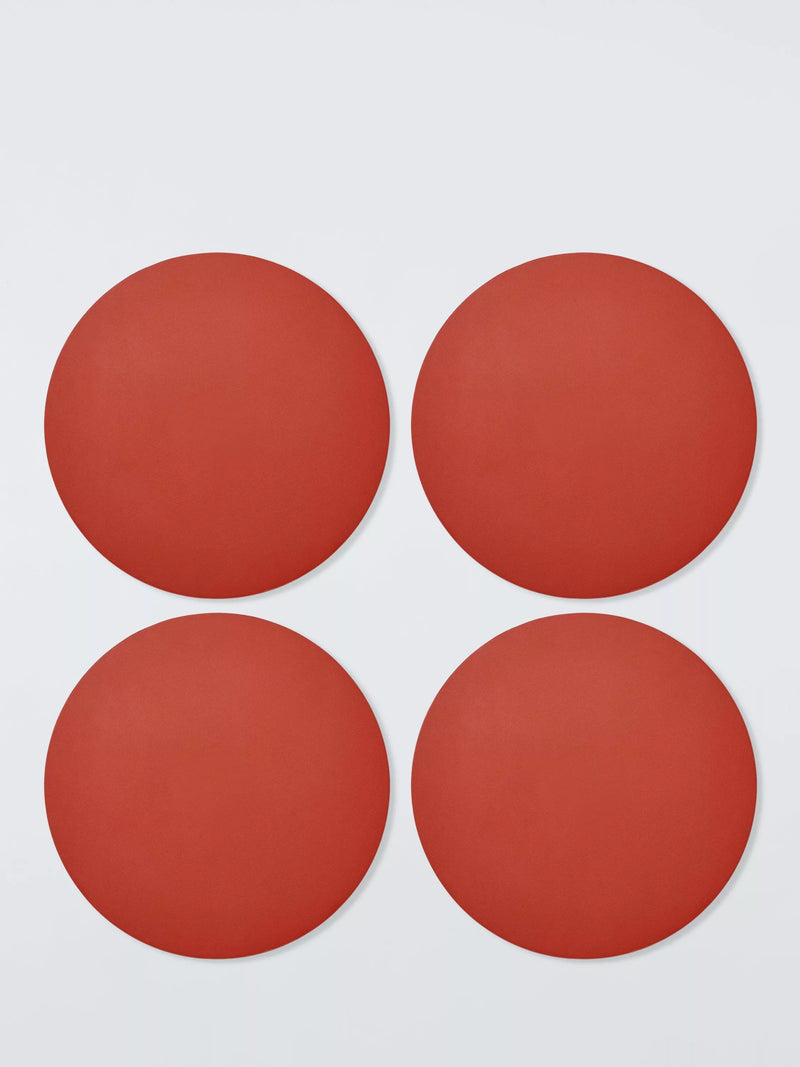 John Lewis The Colour Edit Round Faux Leather Placemats, Set of 4