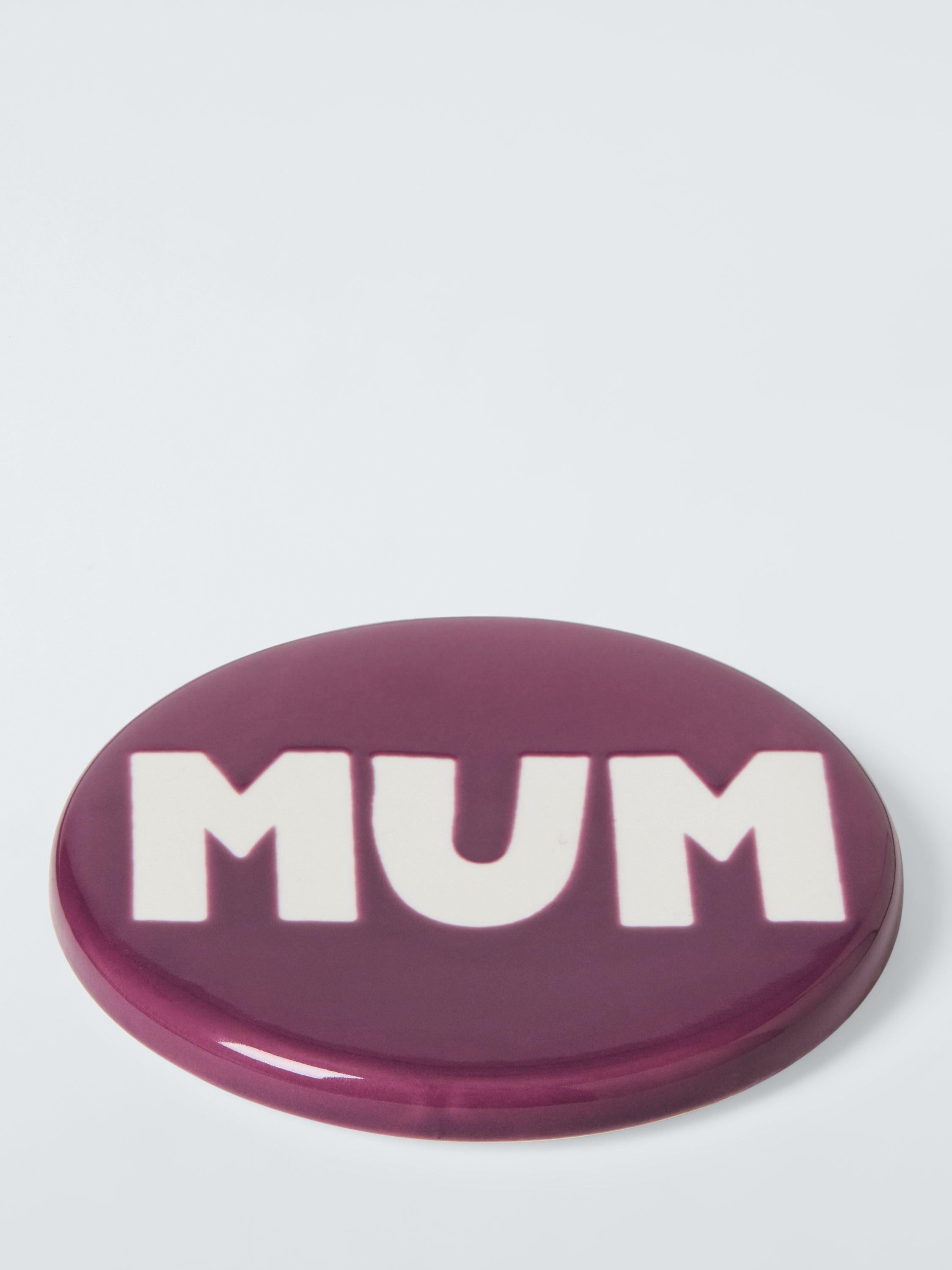 John Lewis Mum wax resist stoneware coaster, imported from the UK