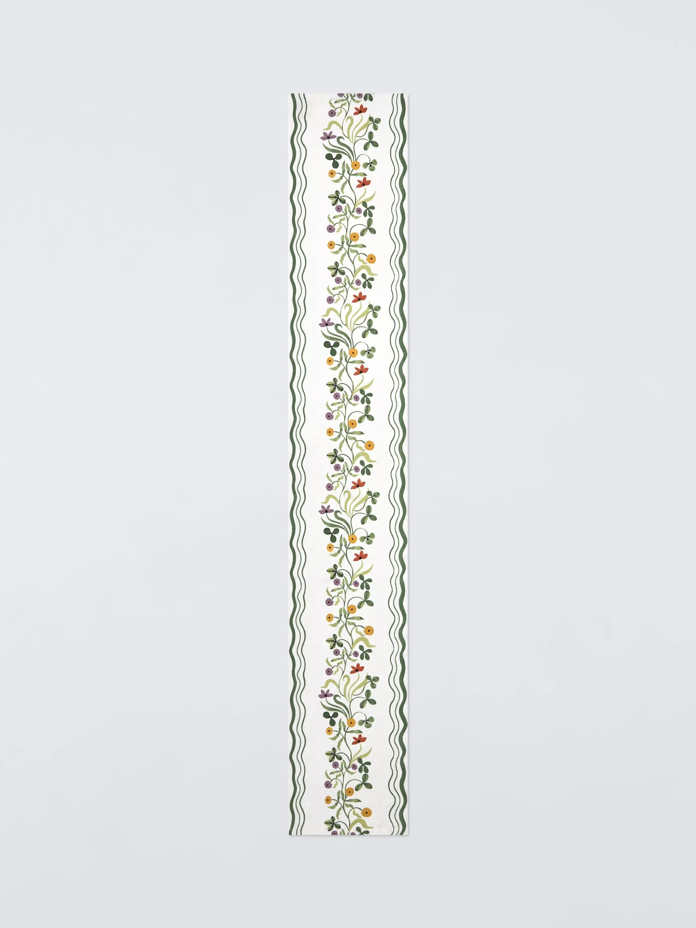 John Lewis x Anine Cecilie Iversen Floral Cotton Table Runner, 250cm, White/Multi