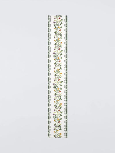John Lewis John Lewis x Anine Cecilie Iversen Floral Cotton Table Runner, 250cm, White/Multi- Buy online at McGrocer