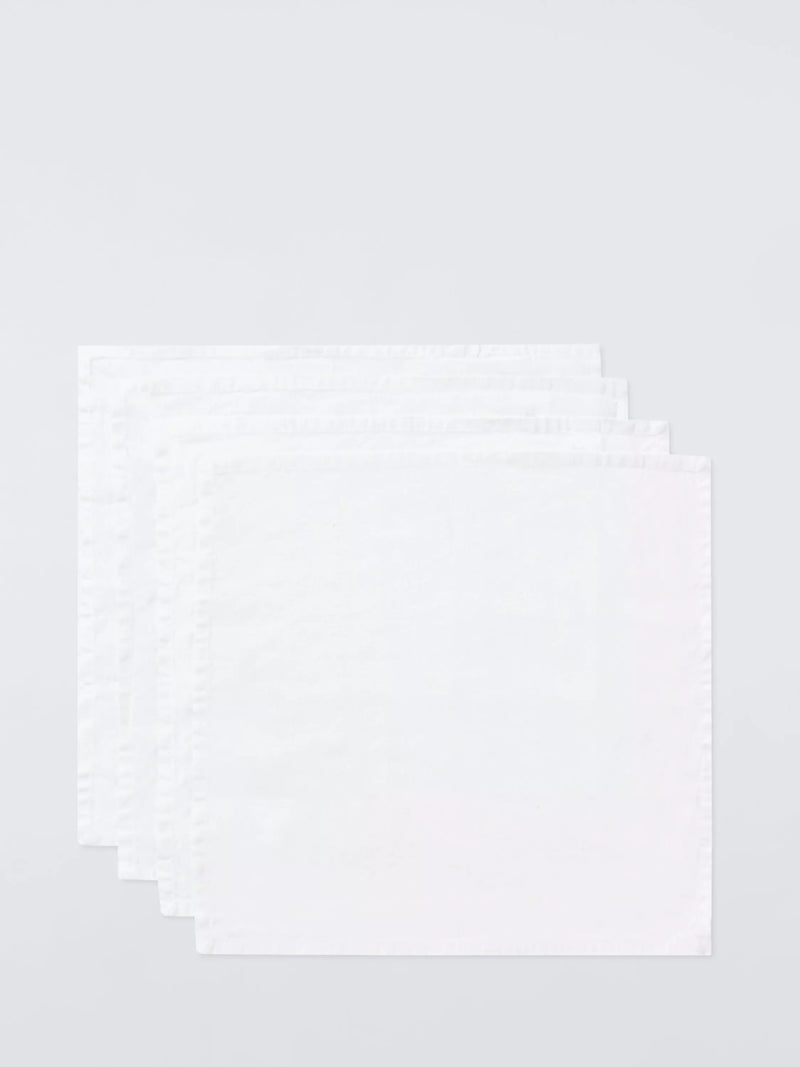 John Lewis white cotton linen napkins set of 4 (British brand)