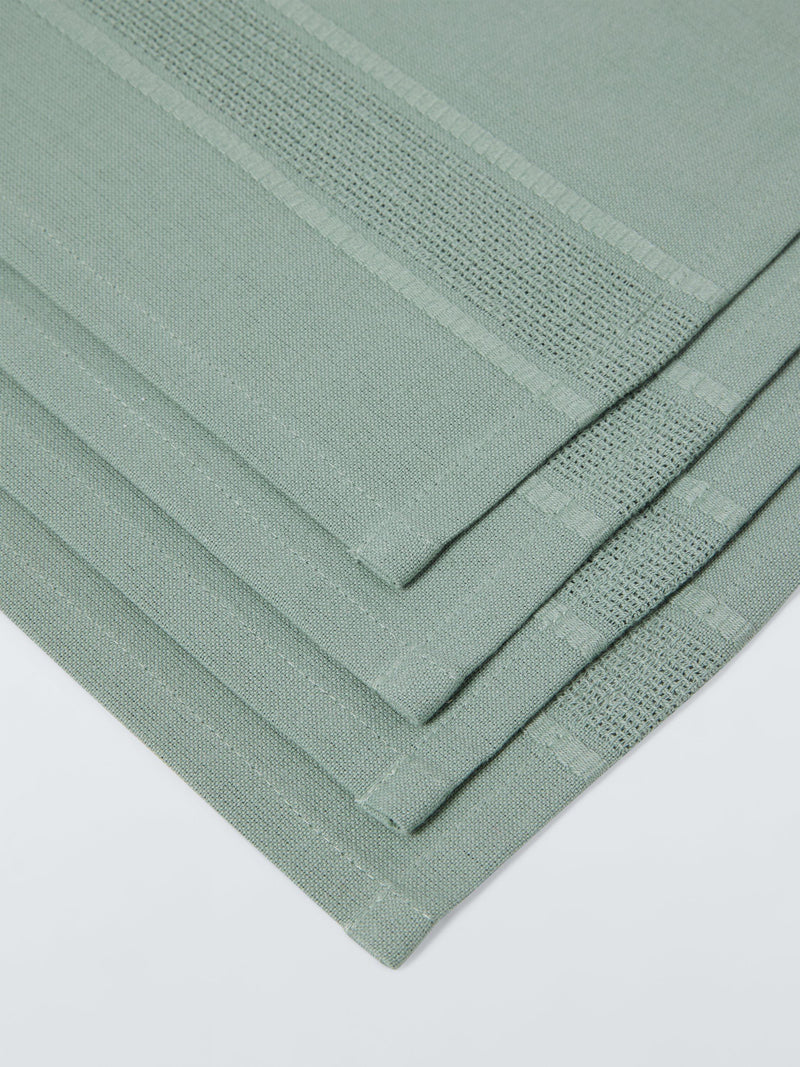 John Lewis organic cotton border napkins set of 4 sage - British product