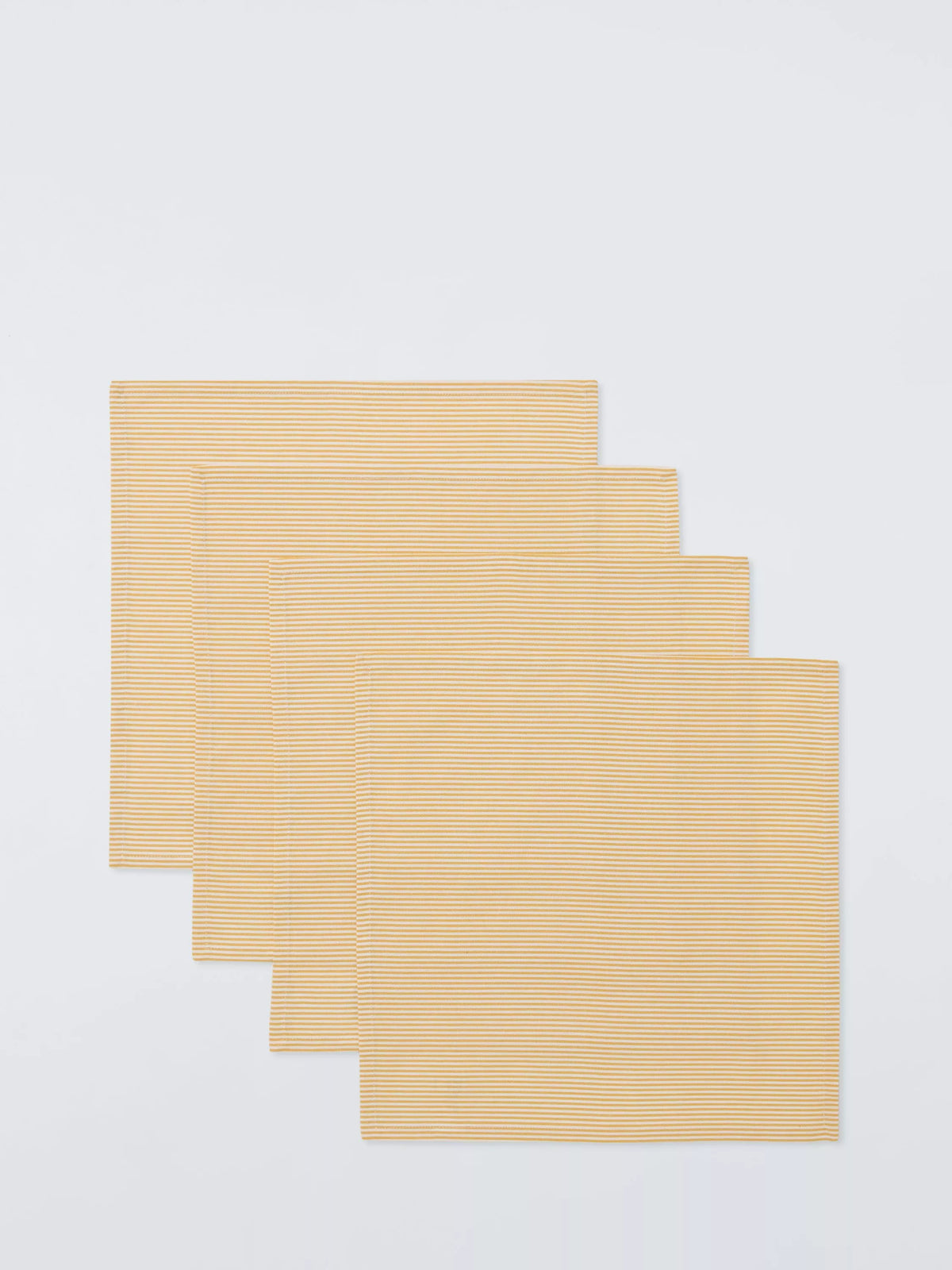 John Lewis ticking stripe cotton napkin set of 4, pollen yellow, UK version