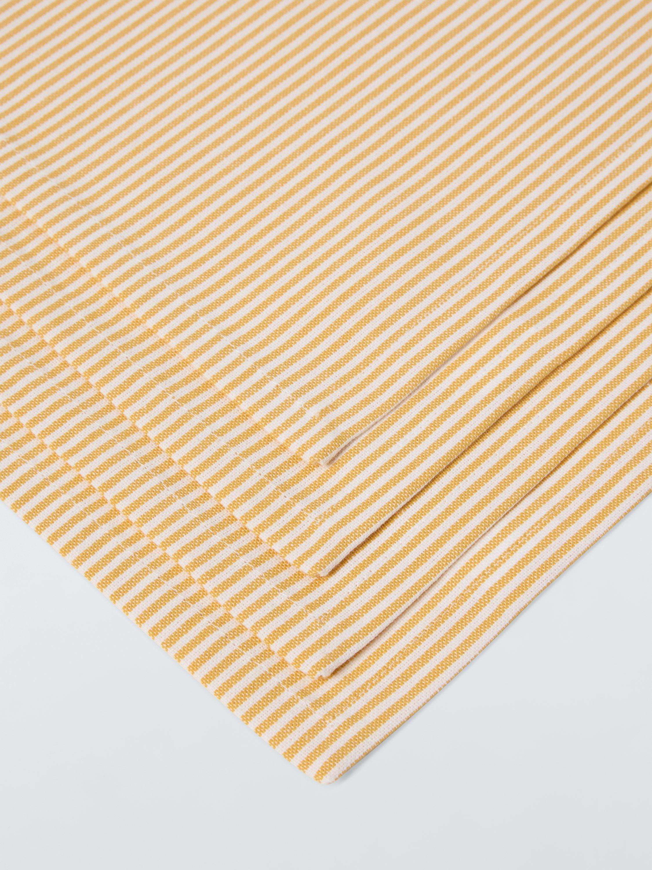 John Lewis ticking stripe cotton napkin set of 4, pollen yellow, UK version