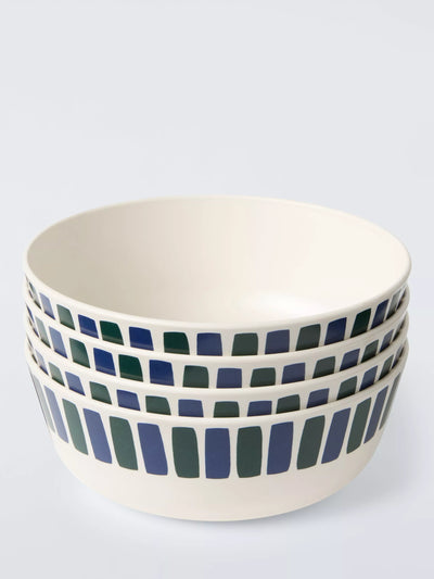John Lewis John Lewis Modern Rustic Recycled Plastic Cereal Bowls, Set of 4, 15cm- Buy online at McGrocer