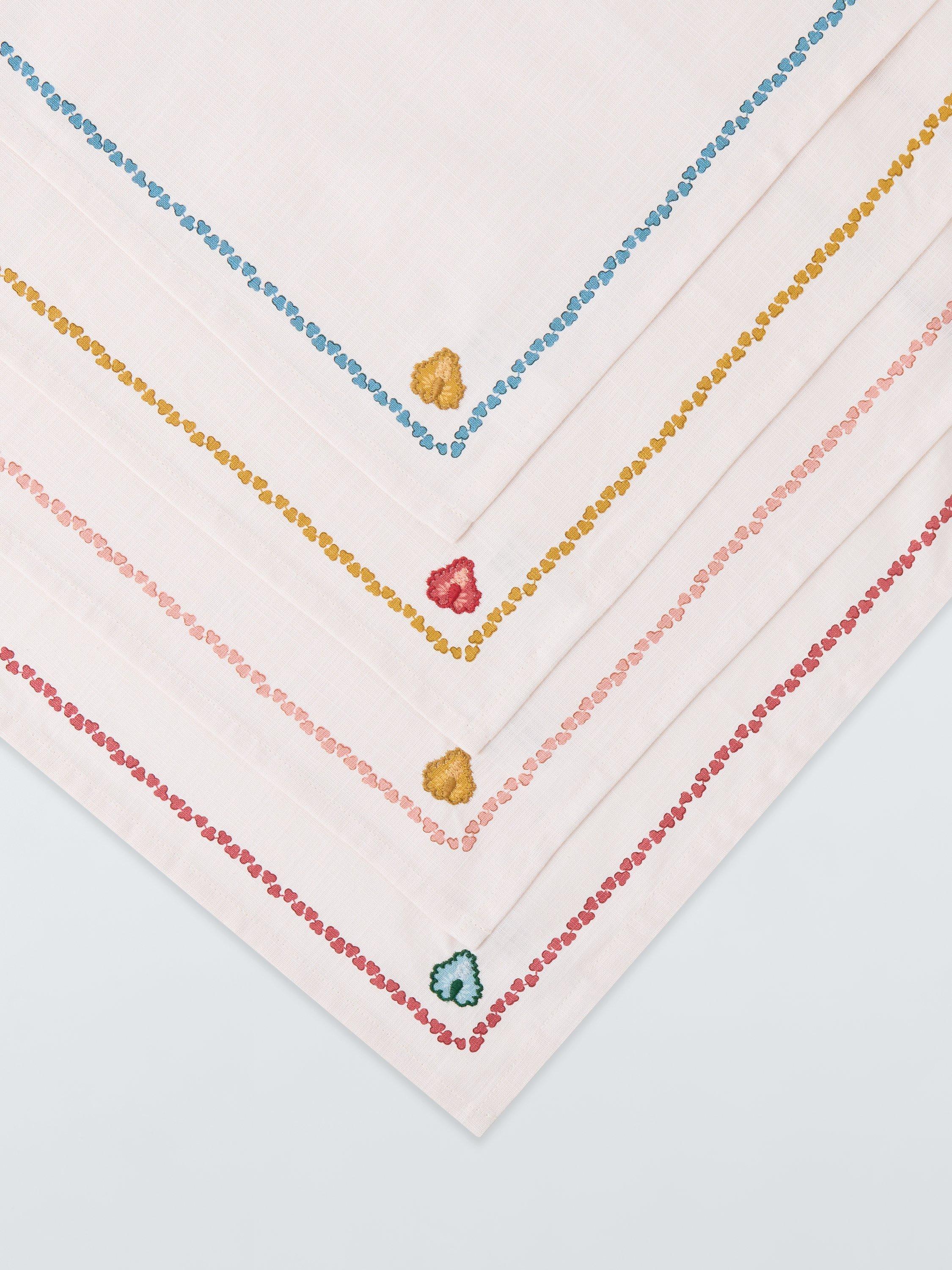 John Lewis x Sanderson embroidered cotton napkins set of 4 in multi colours 45cm - British product