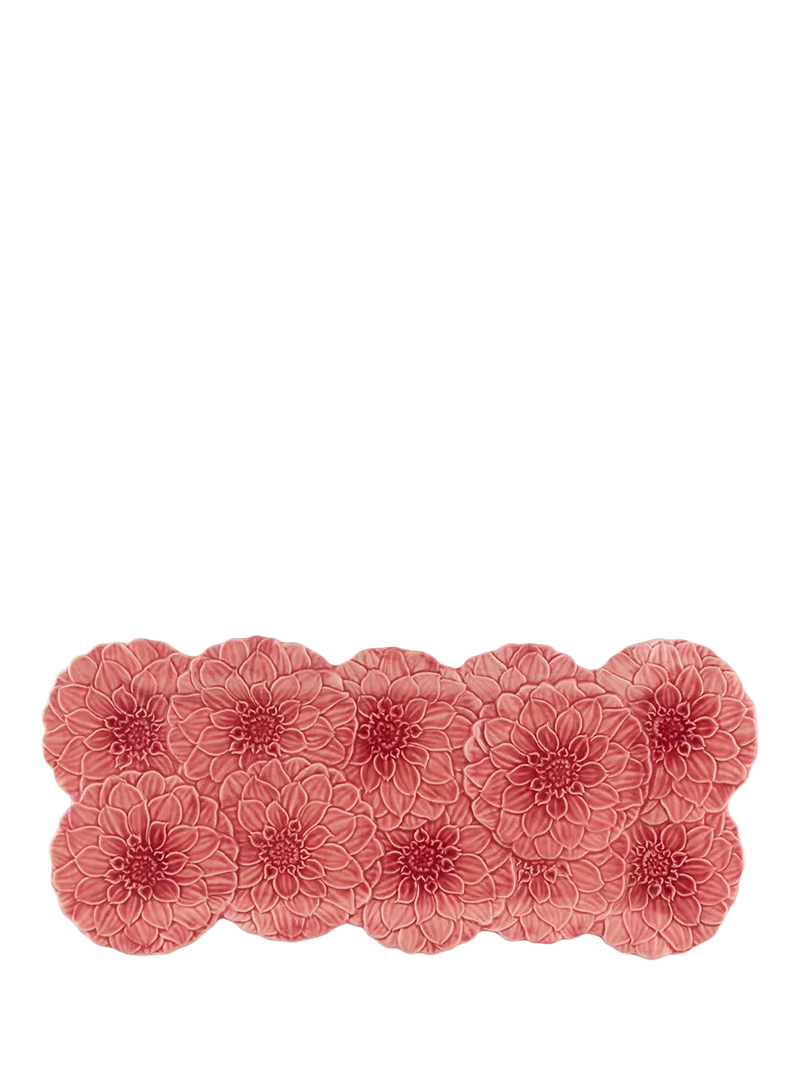 Bordallo Pinheiro Maria Flor pink earthenware tart tray, UK version