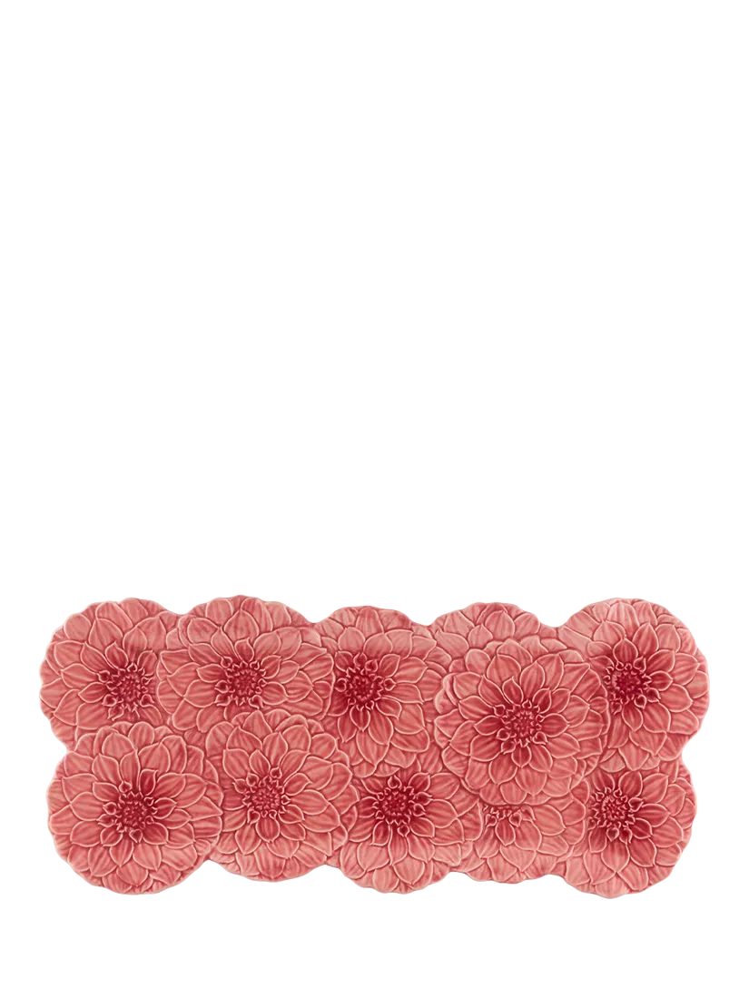 Bordallo Pinheiro Maria Flor pink earthenware tart tray, UK version