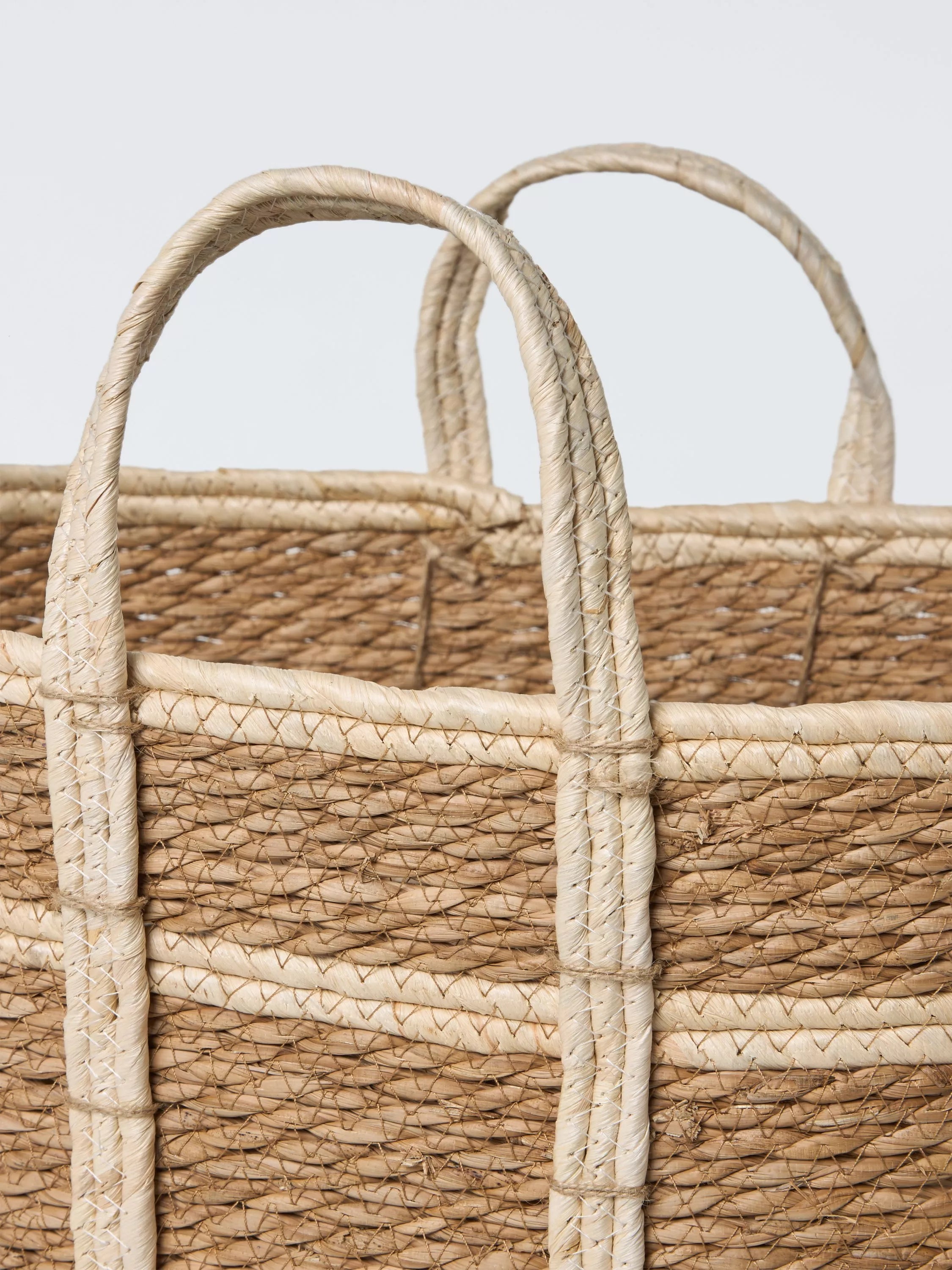 John Lewis Slim 2 Tone Bulrush Basket natural, imported from the UK