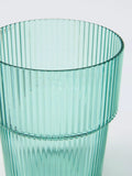 John Lewis 4 ribbed plastic tumblers aqua 400ml, imported from the UK