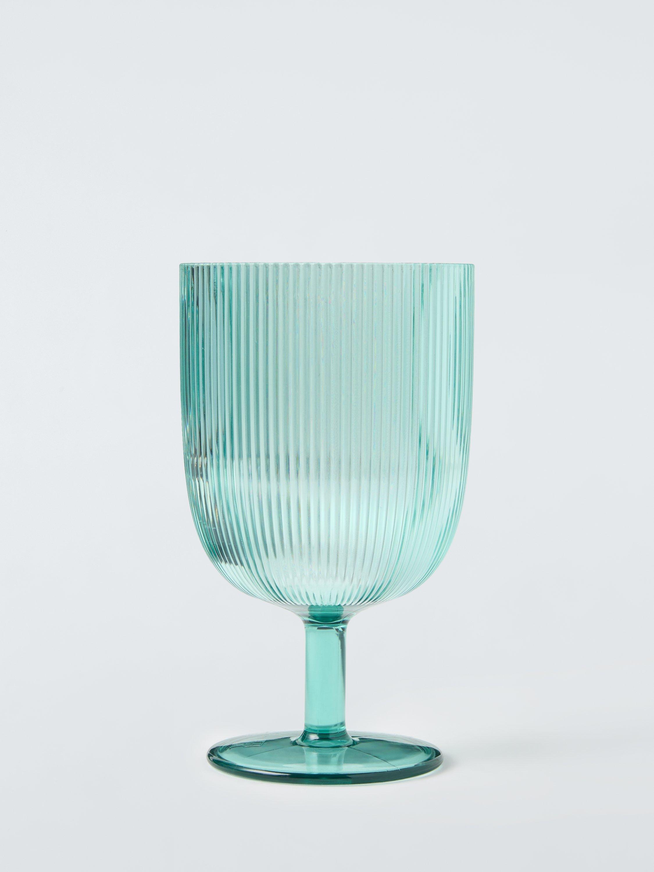 John Lewis plastic picnic wine glasses set of 4 aqua 500ml - British product