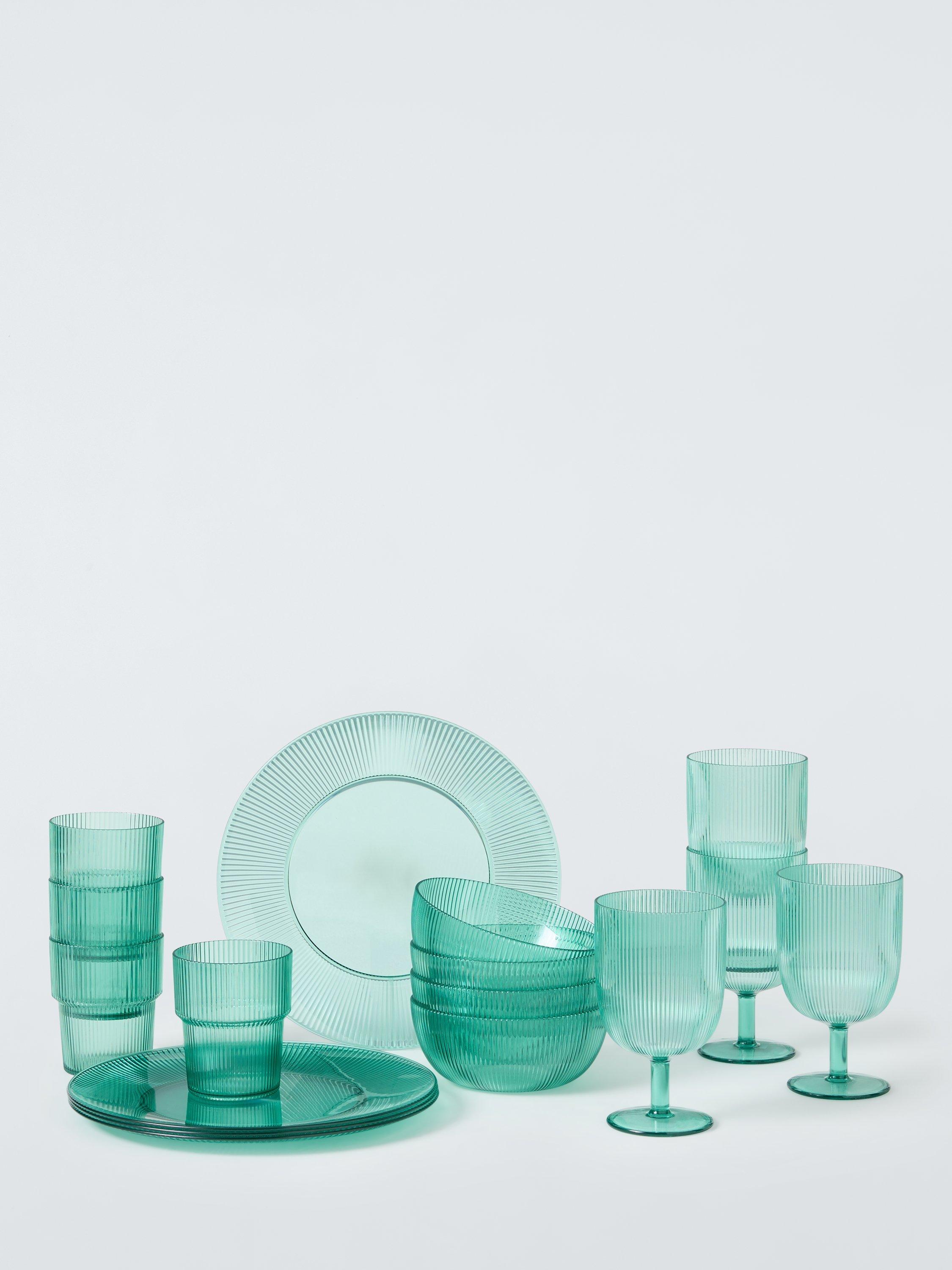 John Lewis plastic picnic wine glasses set of 4 aqua 500ml - British product