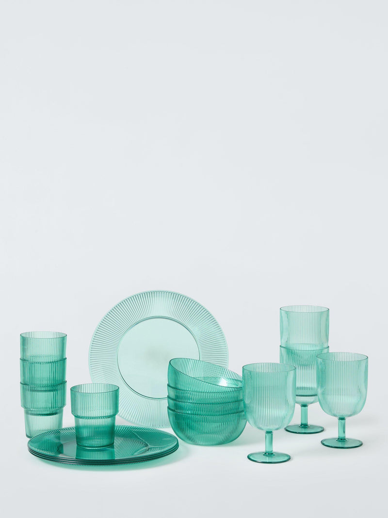 John Lewis plastic picnic wine glasses set of 4 aqua 500ml - British product