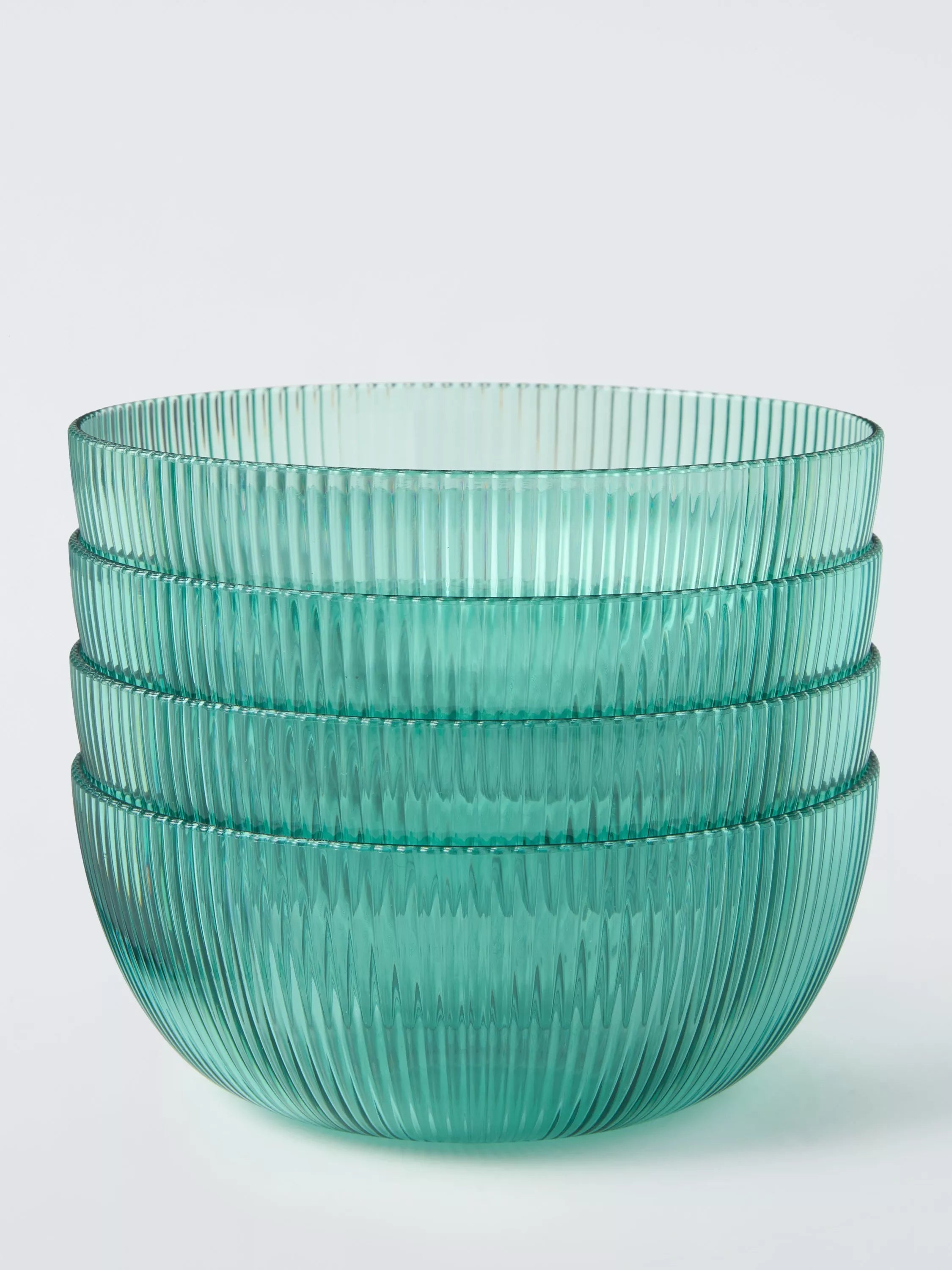 John Lewis ribbed plastic picnic bowls set of 4 aqua 14.5cm - British product