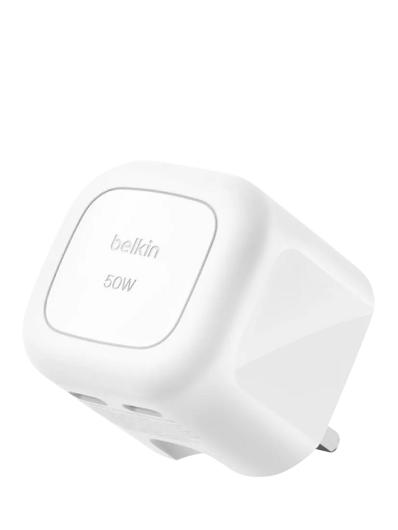Belkin wall charger Dual USB-C 50W White - British product