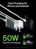 Belkin wall charger Dual USB-C 50W White - British product