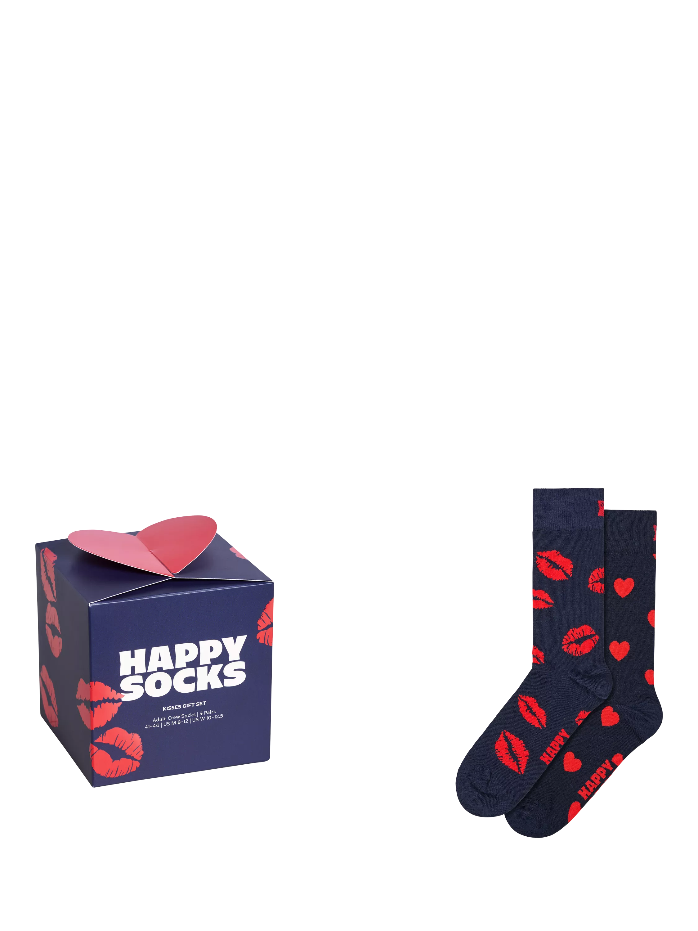 Happy Socks hearts patterned socks gift set navy (British brand)