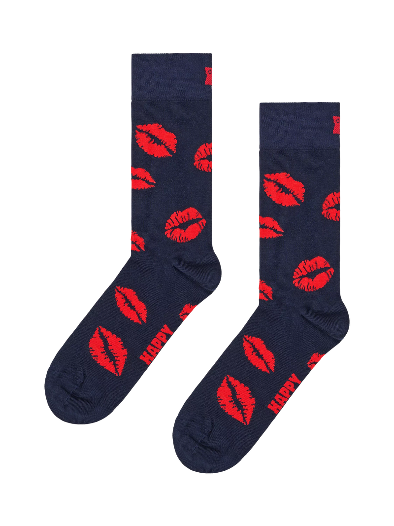 Happy Socks hearts patterned socks gift set navy (British brand)